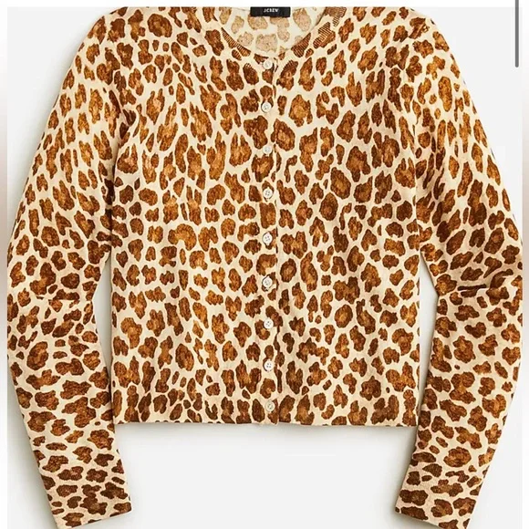 J.Crew Classic merino wool sweater in Leopard Print NWOT - Picture 1 of 6